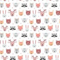 Seamless pattern with cute animals for print design. vector