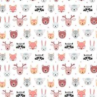 Seamless pattern with cute animals for print design. vector