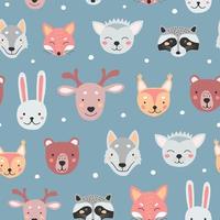 Seamless pattern with cute animals for print design. vector