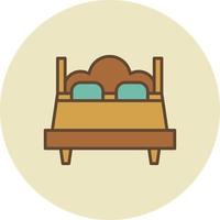 hotel cama llena retro vector