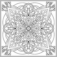 Vector decorative ornament. Tile pattern. Coloring page. Linear art.