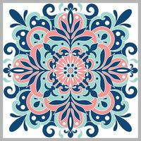 Azulejos tradicionales portugueses ornamentados. ornamento folclórico étnico. el patrón de la vendimia. mayólica fondo decorativo vectorial. vector