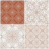 Set of vector seamless patterns. Vintage damask ornament. Vector decorative background. Great for any design.