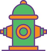 Fire Hydrant Line Filled Two Color vector