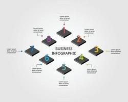 step number chart template for infographic for presentation for 8 element vector