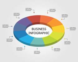 circle pie chart template for infographic for presentation for 11 element vector