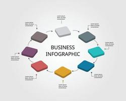 step chart template for infographic for presentation for 8 element vector