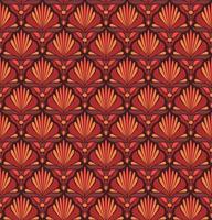 SEAMLESS VECTOR BACKGROUND IN ART NOUVEAU STYLE WITH RED PLANT ELEMENTS
