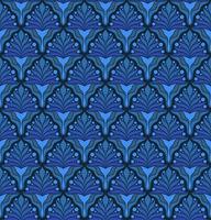 SEAMLESS VECTOR BACKGROUND IN ART NOUVEAU STYLE WITH BLUE PLANT ELEMENTS
