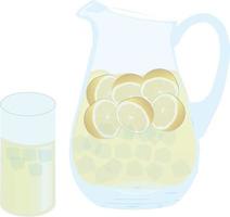 jarra y vaso de limonada vector