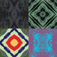 Collection of four abstract grungy seamless patterns vector