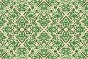 Celtic knot hearts seamless pattern vector