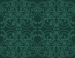 Color on color green repeating pattern with a Celtic symbol vector