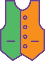 Vest Line Filled Two Color vector