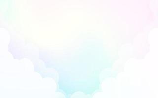 Pastel sky with clouds paper art background design, Vector paper cut illustration, Eps10