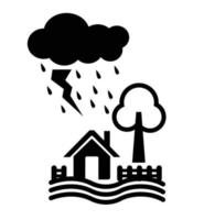 icono de lluvia e inundación, diseño vectorial vector