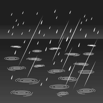 Rainy weather on street, vector design