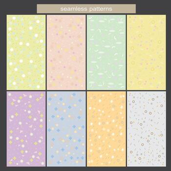 Set of 8 seamless patterns vector