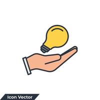 Ilustración de vector de logotipo de icono de servicio creativo. proponer una plantilla de símbolo de idea brillante para la colección de diseño gráfico y web