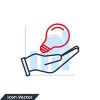 Ilustración de vector de logotipo de icono de servicio creativo. proponer una plantilla de símbolo de idea brillante para la colección de diseño gráfico y web