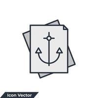 anchor text icon logo vector illustration. anchor with document symbol template for graphic and web design collection