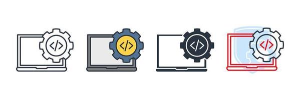 coding icon logo vector illustration. Web Development and Website Configuration symbol template for graphic and web design collection