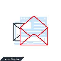 Ilustración de vector de logotipo de icono de correo electrónico. plantilla de símbolo de servicios de correo de sobre para la colección de diseño gráfico y web