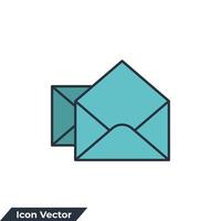 Ilustración de vector de logotipo de icono de correo electrónico. plantilla de símbolo de servicios de correo de sobre para la colección de diseño gráfico y web