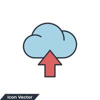 cargar ilustración de vector de logotipo de icono. plantilla de símbolo de carga de nube y flecha para la colección de diseño gráfico y web