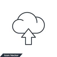 cargar ilustración de vector de logotipo de icono. plantilla de símbolo de carga de nube y flecha para la colección de diseño gráfico y web
