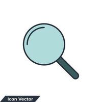 search icon logo vector illustration. Magnifying glass symbol template for graphic and web design collection