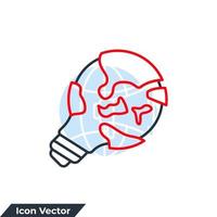 ilustración de vector de logotipo de icono de solución global. plantilla de símbolo de bombilla y globo para la colección de diseño gráfico y web