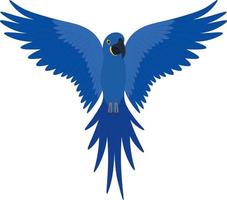 Flying blue hyacinth macaw parrot vector illustration