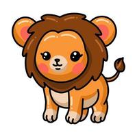 Cute happy baby lion cartoon vector