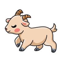 Cute baby goat cartoon walking vector