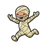 Cute little boy mummy cartoon running vector