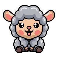 89.Cute baby sheep cartoon sitting vector