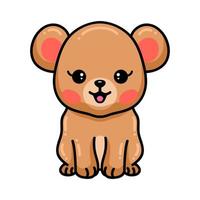 Cute baby brown bear cartoon vector