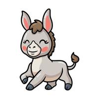 Cute baby donkey cartoon posing vector