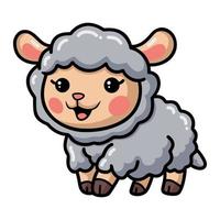 Cute happy baby sheep cartoon vector