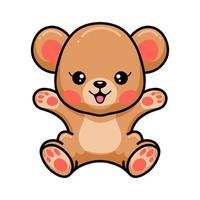 Happy baby brown bear cartoon vector