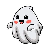 Cartoon cute halloween white ghost vector