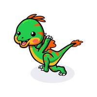 Cute little oviraptor dinosaur cartoon vector