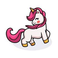 Cute baby unicorn cartoon posing vector