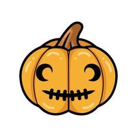 Cartoon orange pumpkin with happy face vector