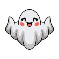 dibujos animados lindo halloween fantasma blanco vector