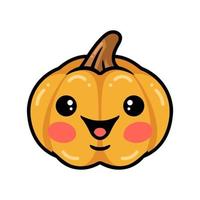 Cartoon orange pumpkin with happy face vector