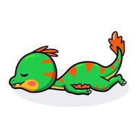 Cute little oviraptor dinosaur cartoon sleeping vector