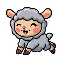 Cute baby sheep cartoon running vector