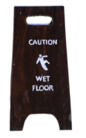 Sign warning of caution wet floor isolated on white png